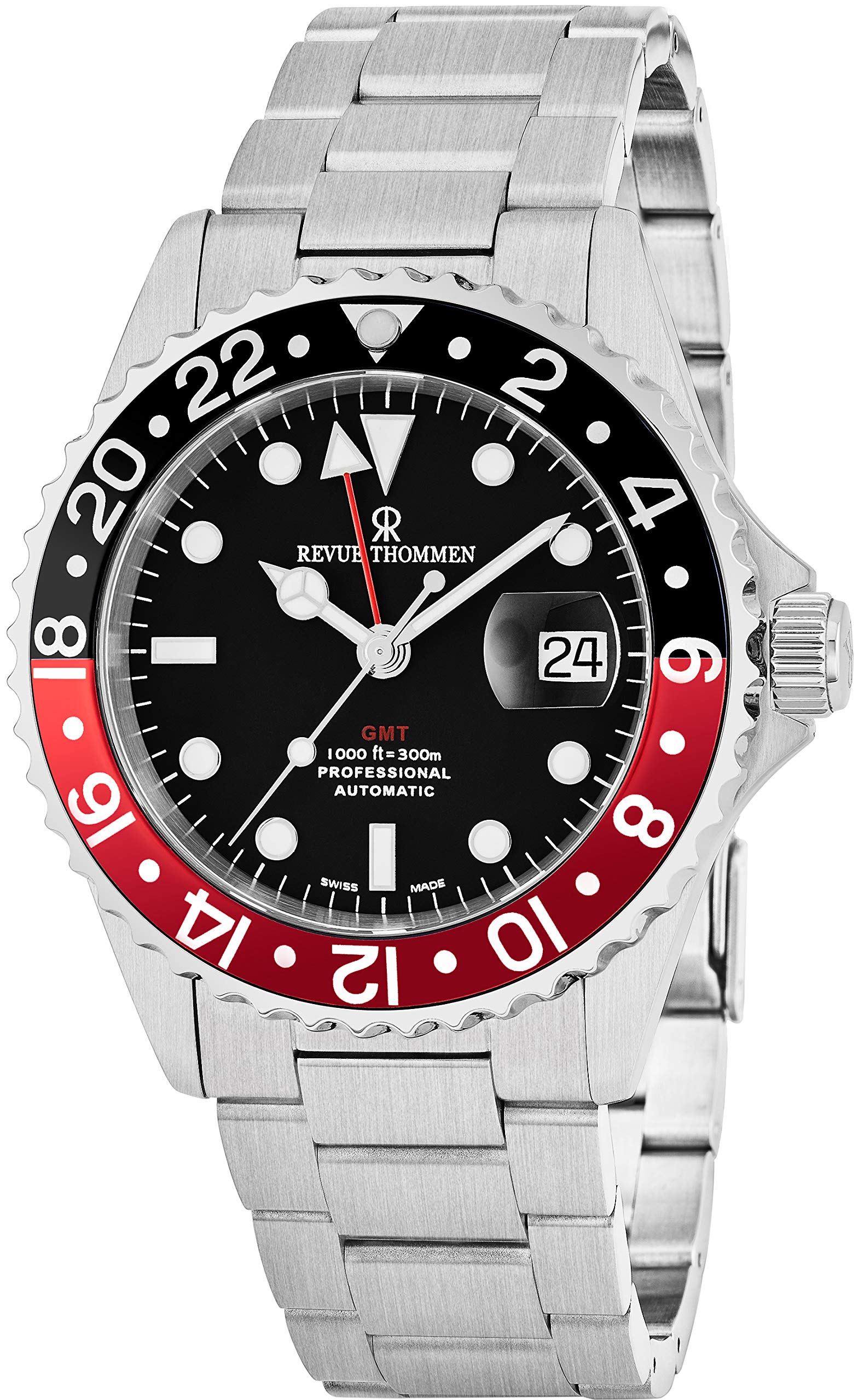 Buy GMT Mens Stainless Steel Professional Automatic Watch 42mm Analog