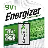 Energizer Rechargeable 9V Batteries, NiMH, 175 mAh, Pre-Charged, 1 Count (Recharge Universal) - Packaging May Vary