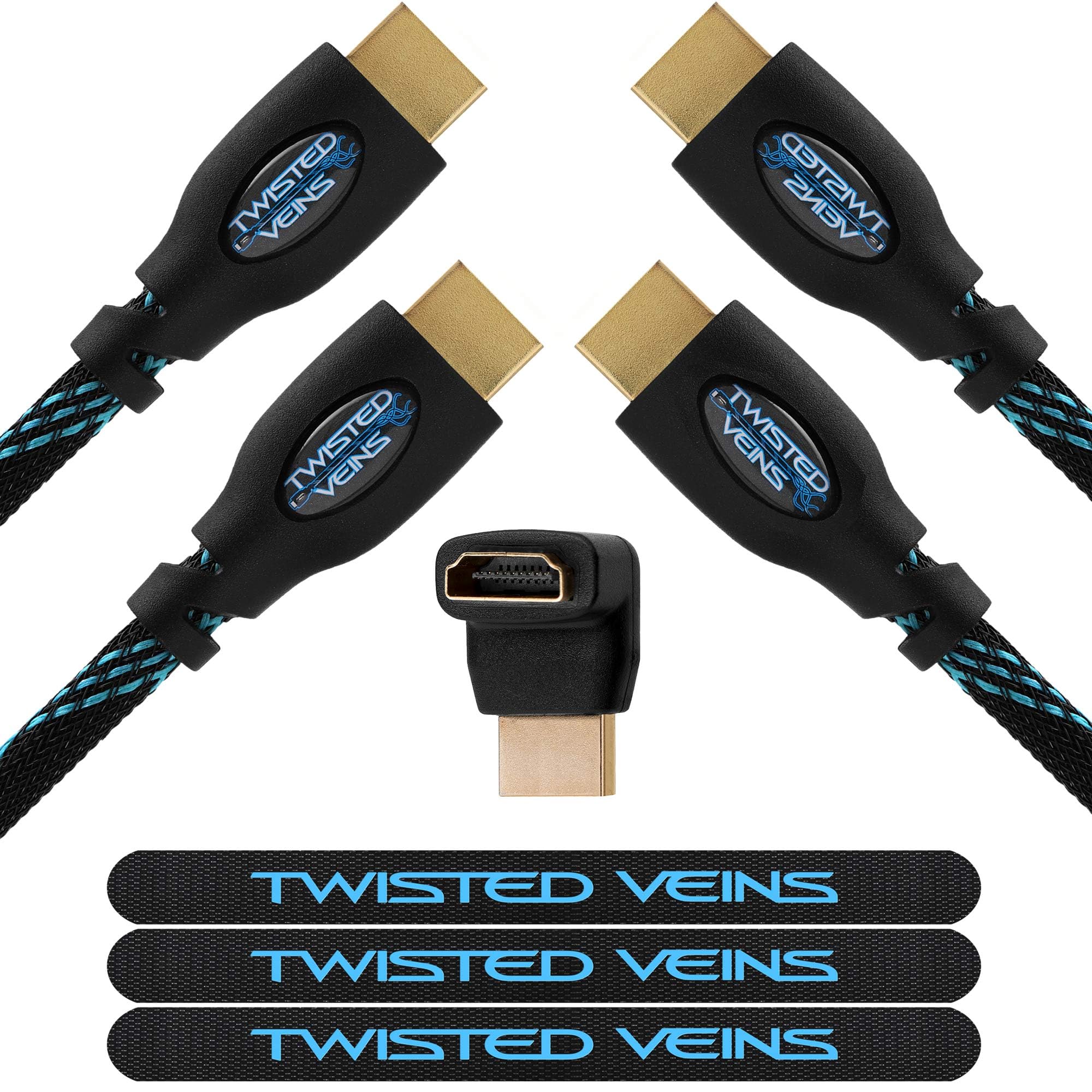 Twisted Veins 2ACHB10M HDMI Cable. m 10 (10 meters) Premium HDMI Cord Type High Speed with Ethernet. 2-Pack. Supports HDMI 2.0b 4K 60hz HDR on Most Devices (4K 30hz on Some Devices)