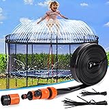 PARIGO Trampoline Sprinkler Toys for Kids, Trampoline Water Park Sprinkler Fun Summer Outdoor Water Games Yard Toys, Trampoli