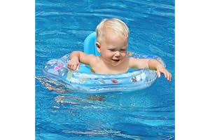 Zooawa Baby Swimming Float, Baby Floats for Pool with Safety Seat, Infant Pool Float No Flip Thicken Swim Training for Baby of 6-30 Months
