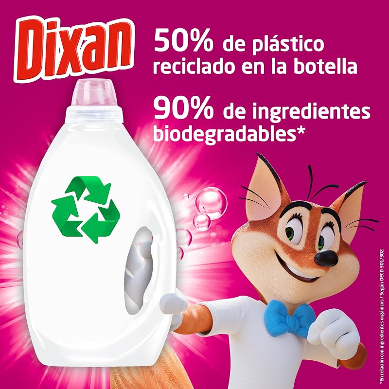 Gel Adiós al Separar Total 4+1, Detergente Líquido para Lavadora 55 Lavados, jabón líquido para la ropa de color, limpieza, luminosidad, frescor y sostenibilidad