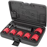 Steelman 8-Piece Automotive Wheel Stud Cleaner Tool Set for Removing Rust and Debris, Includes 1/4-inch Hex to 1/2-inch Square Adapter to Allow for Use with Drills and Pneumatic Tools