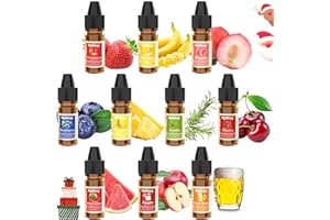 SIGWONG Food Flavoring Oil - 10 Flavors Liquid Lip Gloss Flavoring Oil, Concentrated Candy Flavors for Lip Balm, Baking, Drinks, Cooking, Soap and Slime Making, Water & Oil Soluble - 0.25 Fl Oz (6 ml) Bottles
