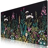 iCasso Desk Mat, Big Desk Pad, XXL Extended Gaming Mouse Pad, Large Mouse Pad for Desk Protector, Rubber Base Mousepad with Stitched Edges, Keyboard Mouse Mat for Work, Game, Office, Home - Weeds