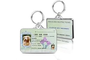 Custom Pet ID Card - Personalized Dog Identity Card Tag, Customizable Stainless Steel Certificate Identification Tags for Dog