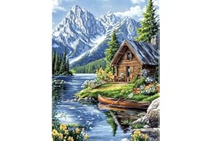 QENSPE DIY Diamond Painting Art Kits Adults, 5D Diamond Art Landscape Round Full Drill Kits for Beginners, Gem Peinture Diama