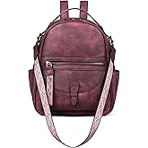 FADEON Mini Backpack Purse for Women, Designer Leather Cute Roomly Backpacks, Daily Ladies Shoulder Backpack Fashion Handbag