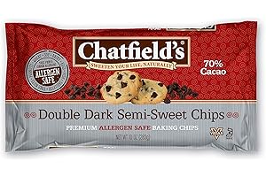 CHATFIELDS Chatfield’s Double Dark Chocolate Chips Semi-Sweet - Diary-Free Vegan and Allergen Friendly (Pack of 1)