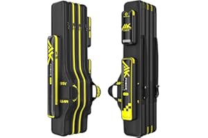 YUZHIYUAN Fishing Rod Case 51in Quad-Layer 1680D Heavyweight Oxford Fishing Pole Case & Bag with Wire Frame Support (Not Hardshell)Quick-Access Compartments Anti-Sag Design Fishing Rod Bag Fishing Gift for Men