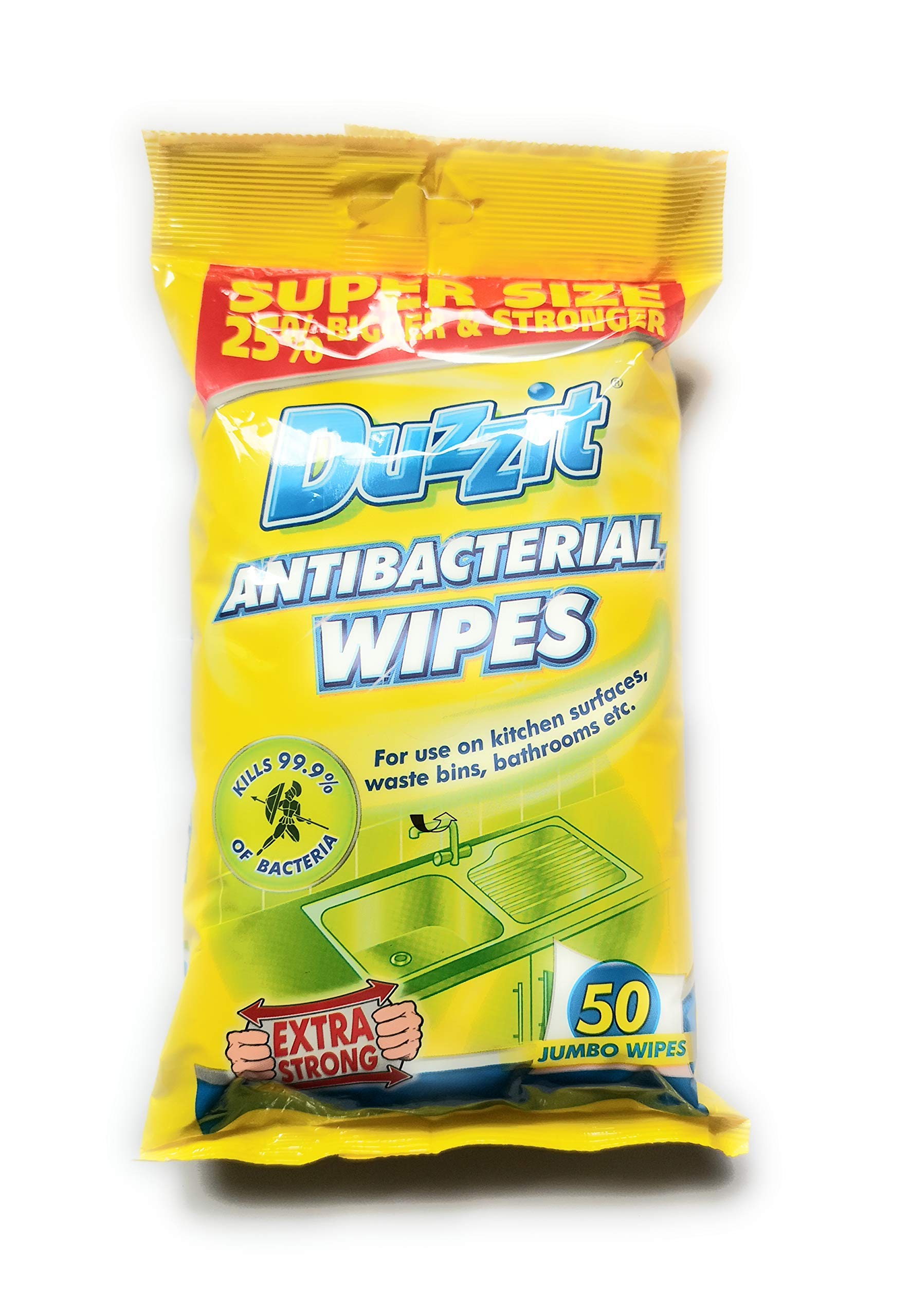 25% EXTRA FREE, 50 Antibacterial Wipes, Kills Germs