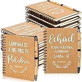 Resurhang 72 Pcs Christian Gifts Bulk Spanish Religious Spiral Prayer Journal Notebooks Bible Verse Bamboo Pens Inspirational Religious Gift Sets Women Men Church Party Favors