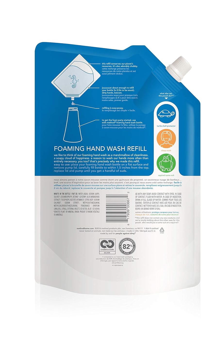 Method Foaming Hand Wash Refill Pouch, Sea Minerals, 28 Fl Oz (Pack of 3): Beauty