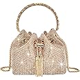 TOPALL Upgrade Rhinestone Evening Bag Bling Purse Sparkly Diamond Silver Clutch Purses for Women Party Club Wedding Prom