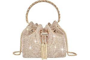 TOPALL Upgrade Rhinestone Evening Bag Bling Purse Sparkly Diamond Silver Clutch Purses for Women Party Club Wedding Prom