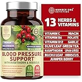 N1N Premium Blood Pressure Support with Hawthorn and Hibiscus [13 Potent Ingredients], Natural Supplement to Support Blood Flow Health, 90 Caps