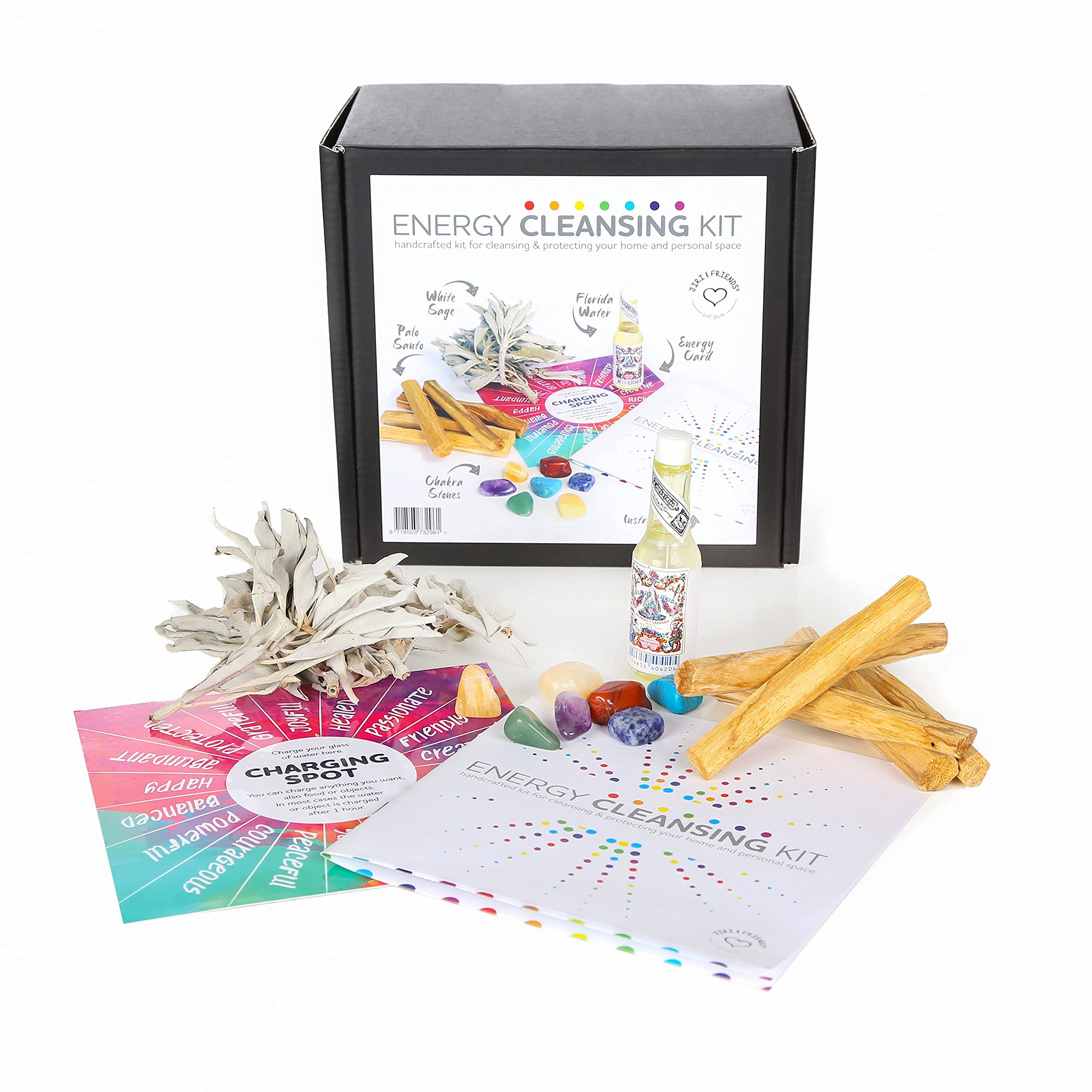 Energy Cleansing Smudge Kit Jiri & Friends White Sage and Palo Santo and Incense Set White Sage Florida Water Perru Mini