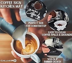 Ok But First Coffee Sign Rubber Bar Mat for
