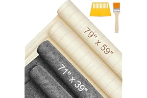 Tudomro 6 Pcs 79'' X 59" Large Tufting Cloth for Rugs and 71'' X 39" Non Slip Final Backing Tuft Fabric Monks Cloth for Tufting Needle DIY Rug Making, Contains Cleaning Brush and Glue Scraper