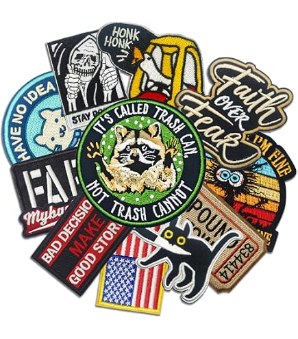 WILDREEDS 20-Pack Random Funny Morale Patches - Embroidered Hook & Loop Patches For Backpacks, Hats, Dog Vests & Tactical Gear - View #13