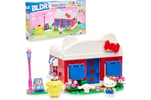 BLDR Hello Kitty and Friends, Hello Kitty’s Dream Cafe Building Set 0076 with Hello Kitty, Cinnamoroll, and Pompompurin Minifigures - Gift for Kids and Sanrio Fans Ages 8+