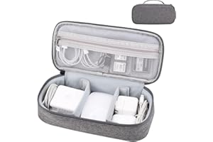 Yundoor Tech Organizer Travel Case, Electronics Carrying Pouch Bag for Cable, Charger & Cords, External Power Bank, Portable Hard Drive (Dark Grey)