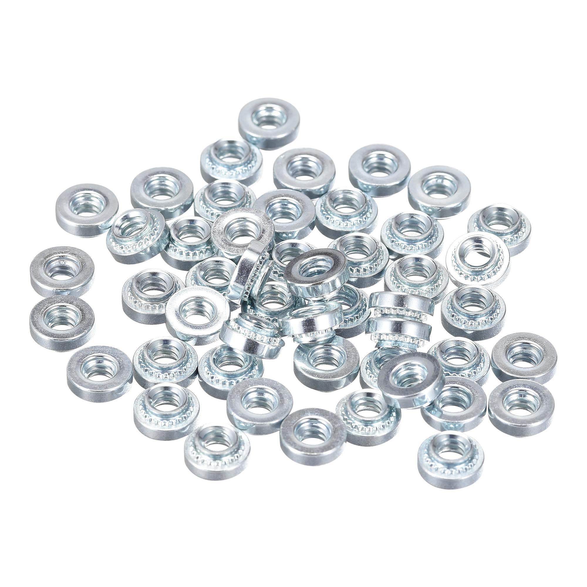 sourcing map Self -Clinching Nuts,#6-32x3.15mm Carbon Steel Rivet Nut Fastener 100pcs