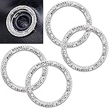 ToBeQueen Push to Start Button Cover 4Pcs Car Bling