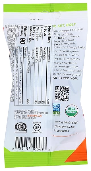 PROBAR, RASPBERRY ENERGY CHEWS ORGANIC, 2.1 OUNCE
