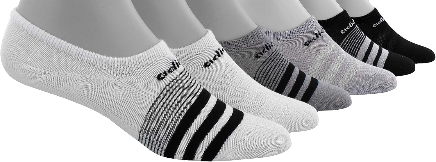 adidas Women's Superlite Super No Show Socks (6-Pack): Clothing