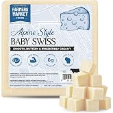 Farmers Market Alpine Baby Swiss Cheese, Nutty &amp; Buttery, 6oz | Wisconsin Baby Swiss Cheese for Charcuterie Board &amp; Cheese Platters- Gluten Free, Low Carb, Keto and Paleo