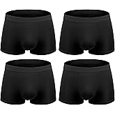 LSAMDIR Mens Modal Underwear Seamless Microfiber Boxer Briefs Trunks Short Leg Pack