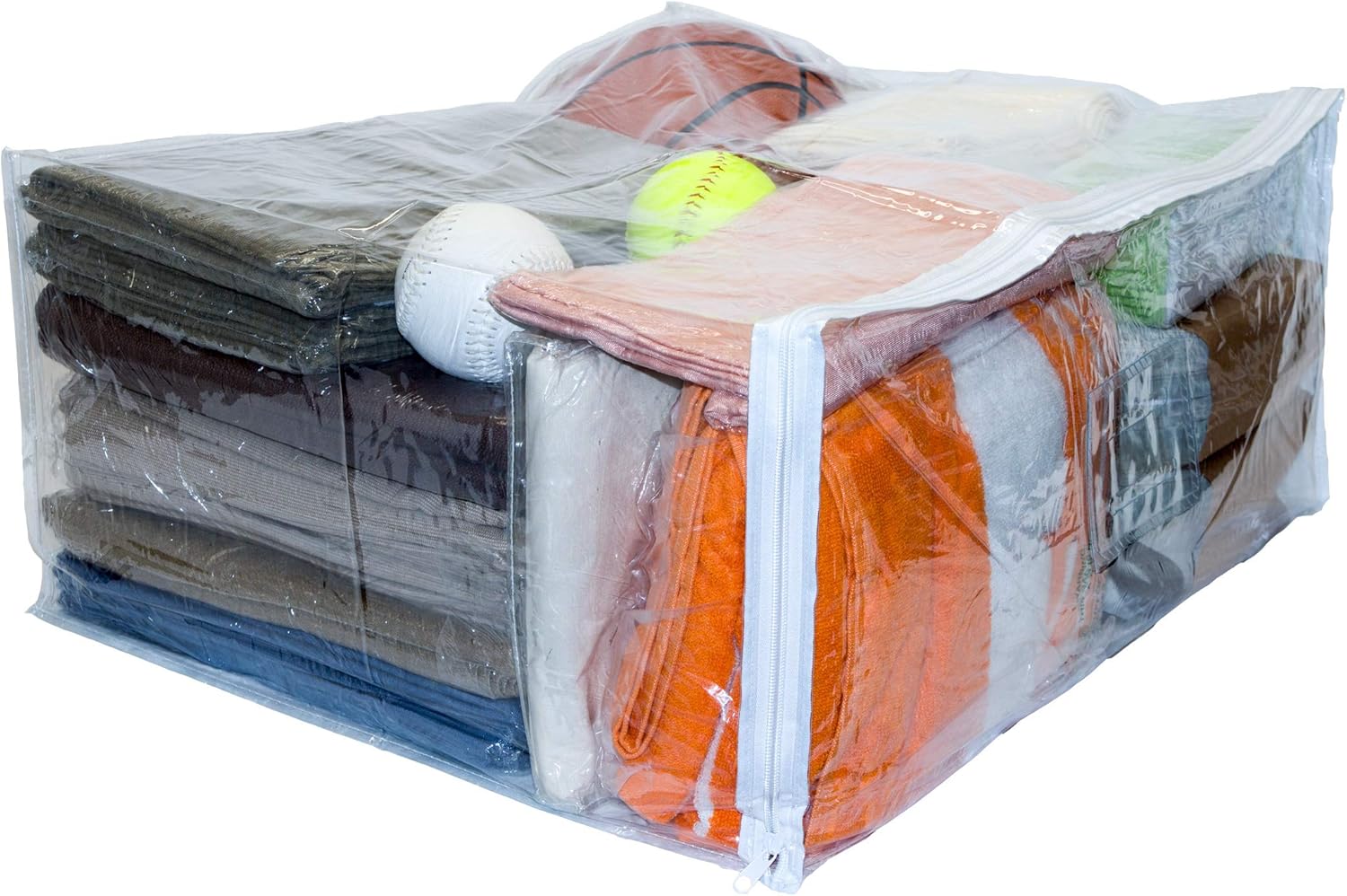 Clear Vinyl Zippered Storage Bags 24 x 20 x 11 Inch Set of 10