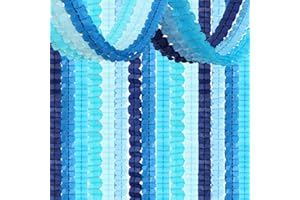 Baby-Royal Navy-Blue Party-Decorations Streamers Garland - 12pcs Boy Birthday Frozen Ocean Shower 4-Leaf Paper Clover Streamer, Bachelorette Bridal Wedding Engagement Banners Decor Ouruola