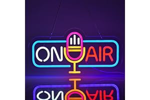 ROOUNEON Neon Sign for Wall Decor Live On Air Neon Signs Beer Bar Home Bedroom Man Cave Office Hotel Pub Cafe Handmade Neon Light Signs with Dimmable Switch LED for Wall Artwork Decor