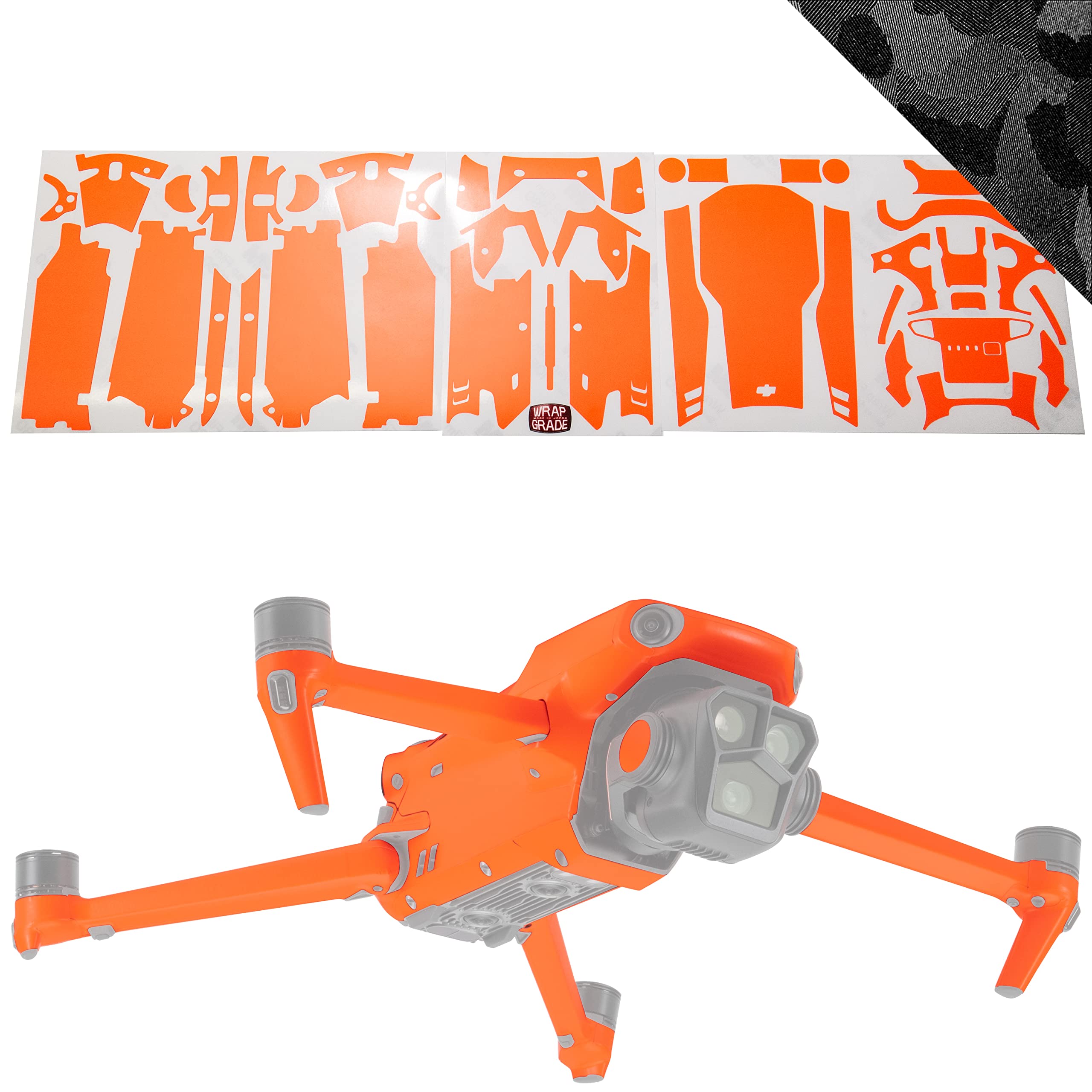 Skin Stickers Compatible with DJI Mavic 3 Pro Full Wrap (BLACK BUMPY CAMO)