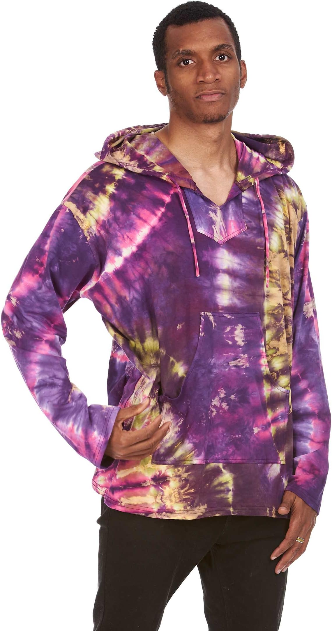 Tie Dye Hoodie, Mens Hippie Clothing, Mans Tie Dye Long Sleeve Tee, Hippy Mens Wear, Mens Doof Clothing, Tye Dye Tiedye Mens Boho Clothing