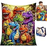 3D Dinosaur Blanket for Boys, 2026 New Cute Smiling Dinosaurs HD Digital Print Flannel Blanket, Cartoon Dinosaur Throw Blanket, Soft/Warm/All Season Fleece Throw Blankets (40"x50")