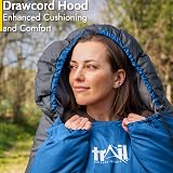 Trail Alpine 400 Hooded Sleeping Bag Blue 0C -10C 4 Season 2 Way Zip view 4