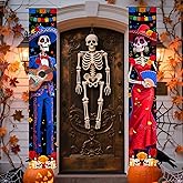 Dia de los Muertos Porch Sign - Day of the Dead Banner for Indoor/Outdoor, Halloween Wall Decor, Mexico Party Decorations, Cemetery Altar, Front Door & Window Hanging