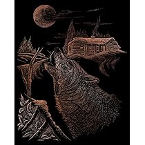 thumbnail image 2 of Silver Foil Engraving Art Kit, 8 By 10-Inch, Dragon Wolf, Black 2 of 10