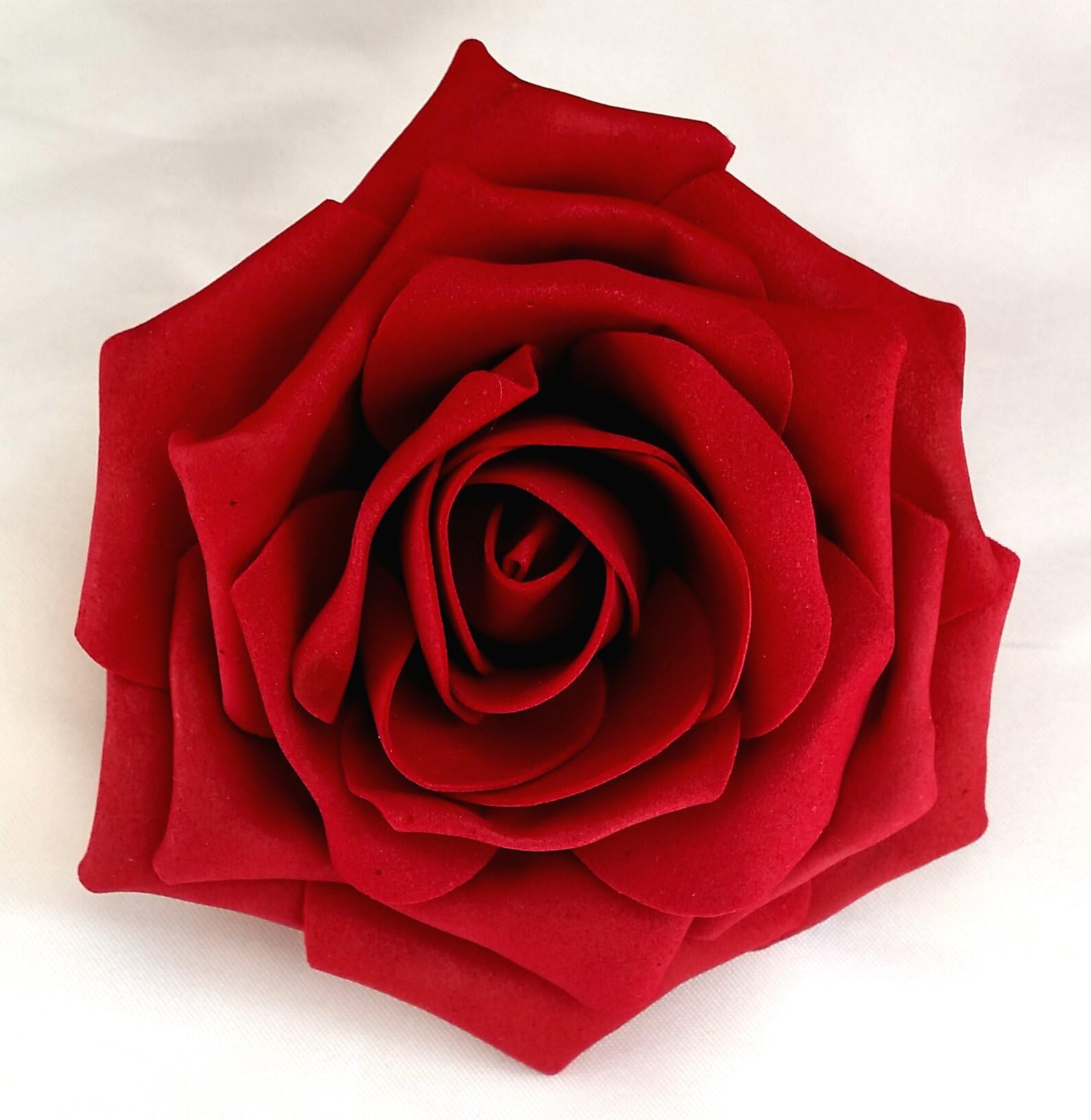 Fabulous Fascinators Ruby Red Open Rose Artificial Hair Flower Clip Buttonhole Corsage
