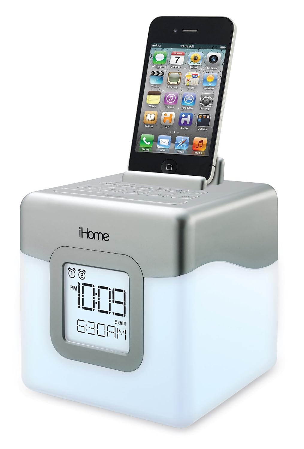 Amazon.com: iHome IHM28W2 Color Changing Alarm Clock FM Radio with USB  Charging: Home Audio & Theater