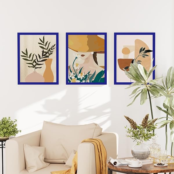 DECORUHOME 11X14 PICTURE FRAME SET OF 10, DISPLAY PHOTOS 8X10 WITH MAT OR 11X14 UNMATTED FOR PICTURE FRAMES COLLAGE WALL DECOR, ROYAL BLUE