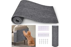 AIIEIM Upgrade Cat Scratch Furniture Protector, Trimmable Adhesive Couch Corner Scratcher Protector from Claws, DIY Cat Proof Sofa Cover Anti-Scratch Furniture Guards for Indoor (LightGray, 47.2 * 15.8)