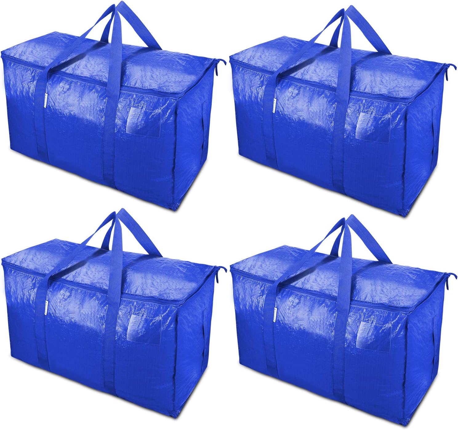 TICONN 2 Pack Extra Large Moving Bags with Zippers & Carrying Handles, Heavy-Duty Storage Tote for Space Saving Moving (Blue): Home & Kitchen