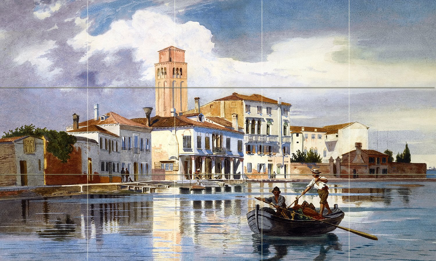 Boat by A. Brandeis people seascape Tile Mural Kitchen Backsplash Marble Ceramic - Picture 26 of 29