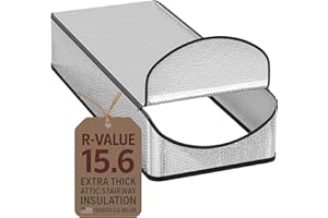 Attic Door Insulation Cover for Pull Down Ladder or Stair 25" x 54" x 11"- R-Value 15.6 Extra Thick Fire Proof Attic Tent Stairway Insulator with Easy Installation, Door Seal Hatch by Miloo