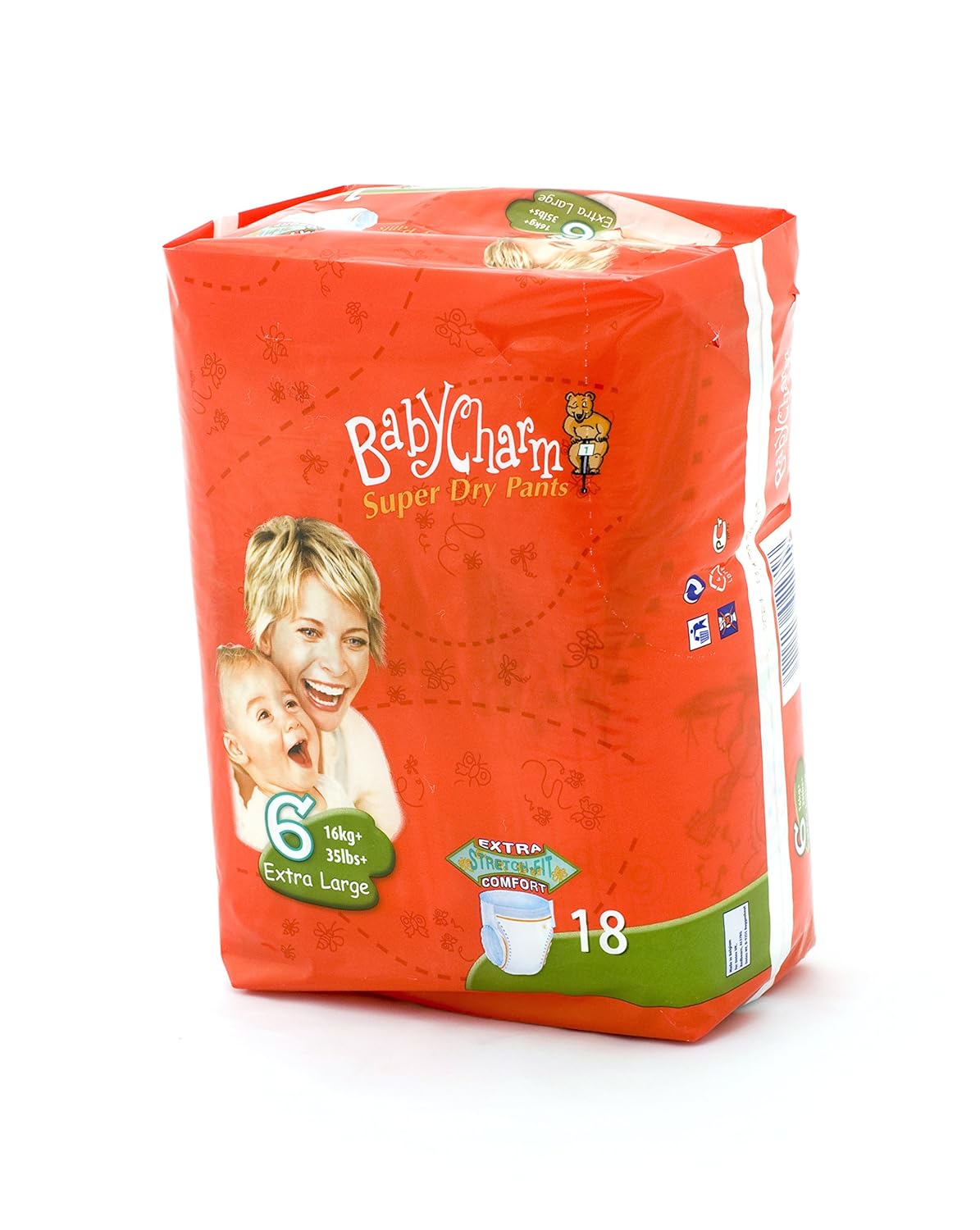 Karton Baby Charm Super Dry Einweg Pants Hochziehwindeln (XL 72 Stück