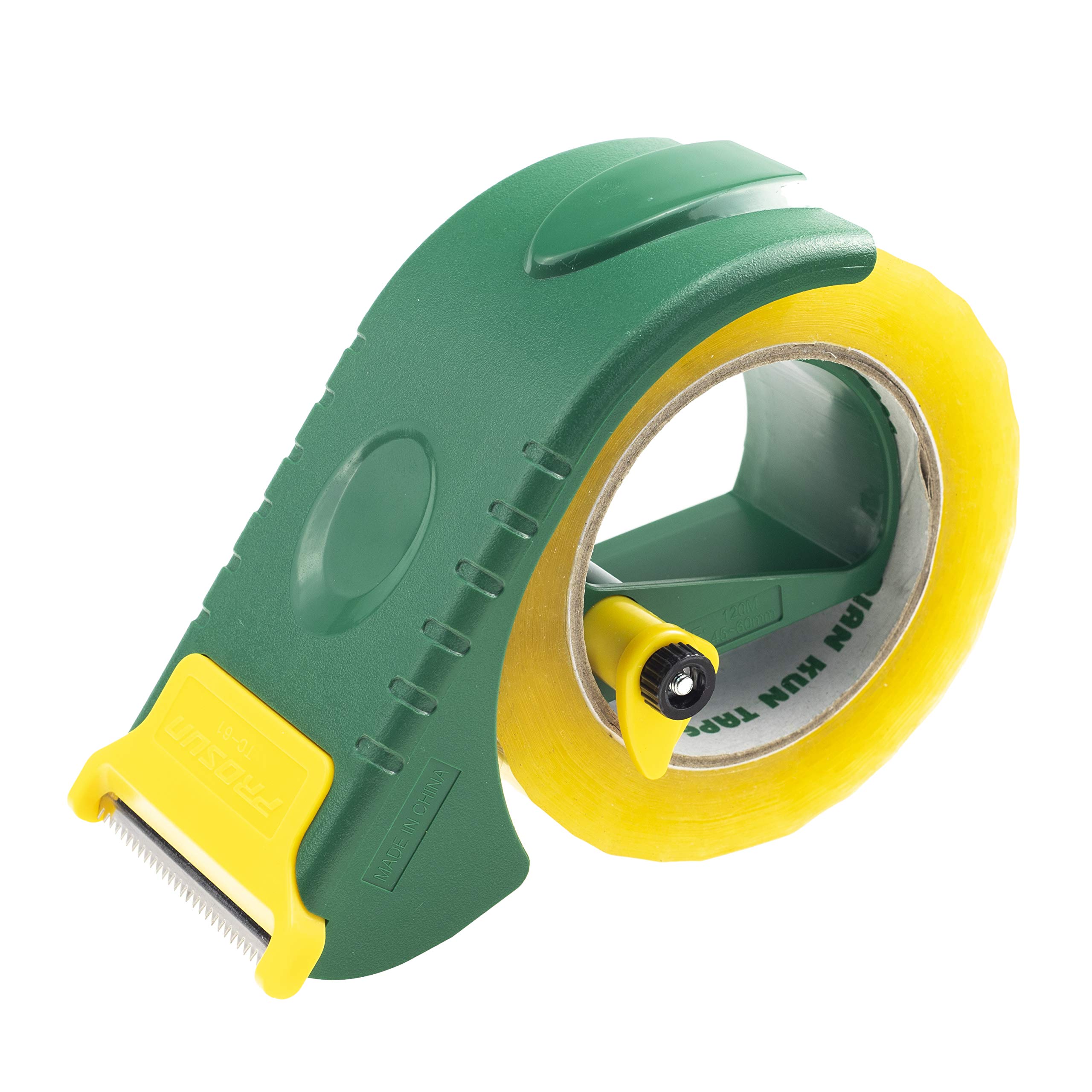 PROSUN 2 Inch Packing Tape Gun Dispenser, Width-Adjustable Box Sealer, Lightweight Ergonomic Industrial Heavy Duty Tape Cutter for Carton, Packaging and Box Sealing, Green